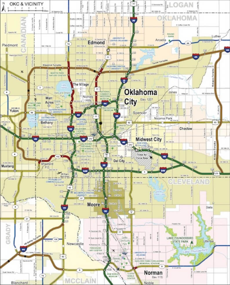 Oklahoma City Map OK